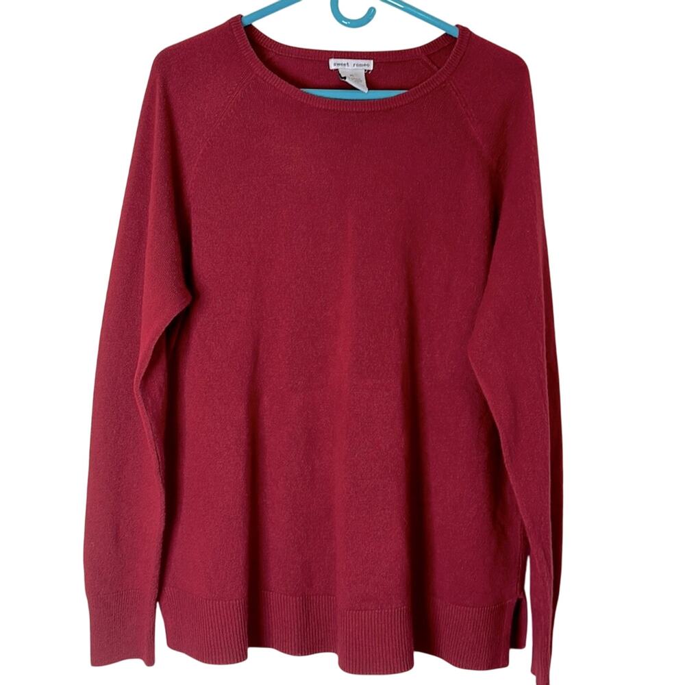 Sweet Romeo Red Cozy Long Sleeve Crew Neck Knit Sweater Size XL